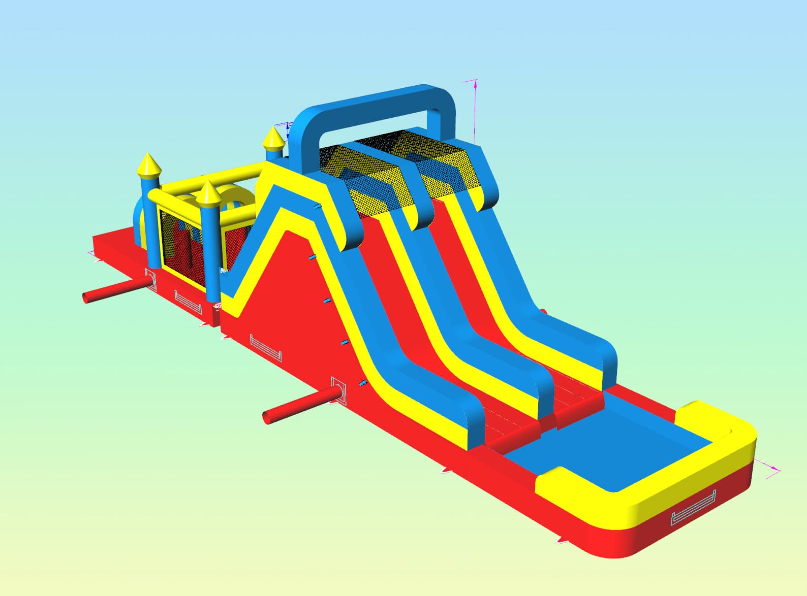 Triple-Lane Slide & Castle Combo — The design